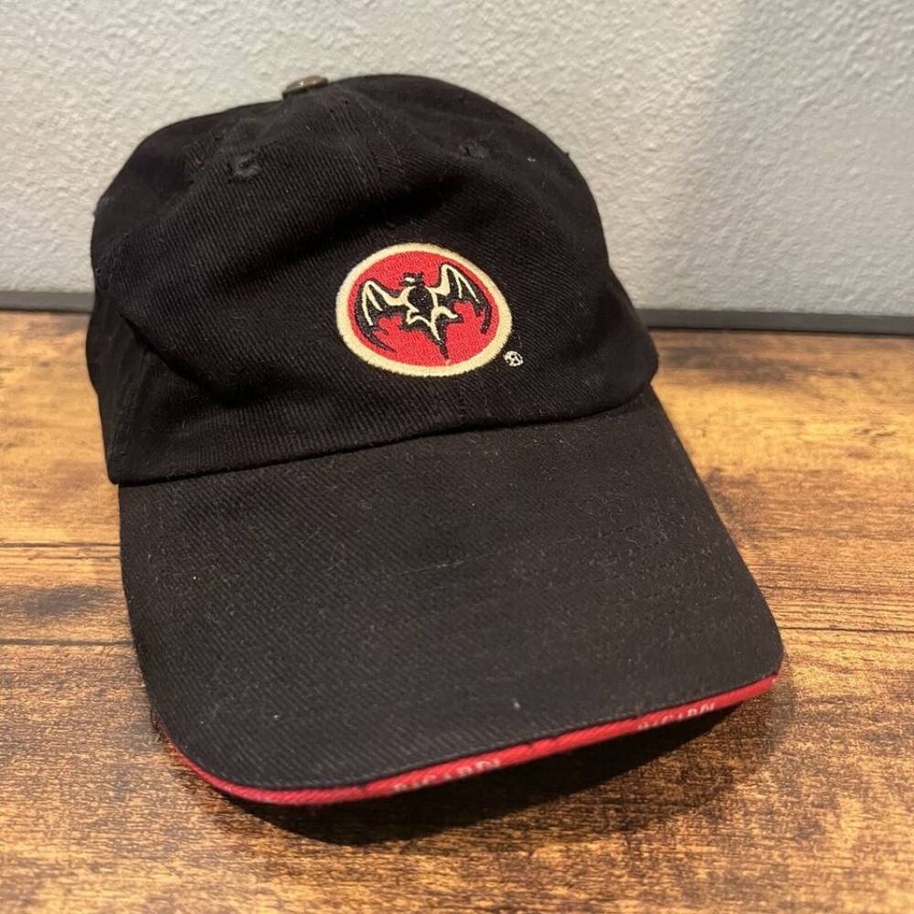 Bacardi Embroidered Logo Strap Back Hat Black DAD Cap RUM Booze